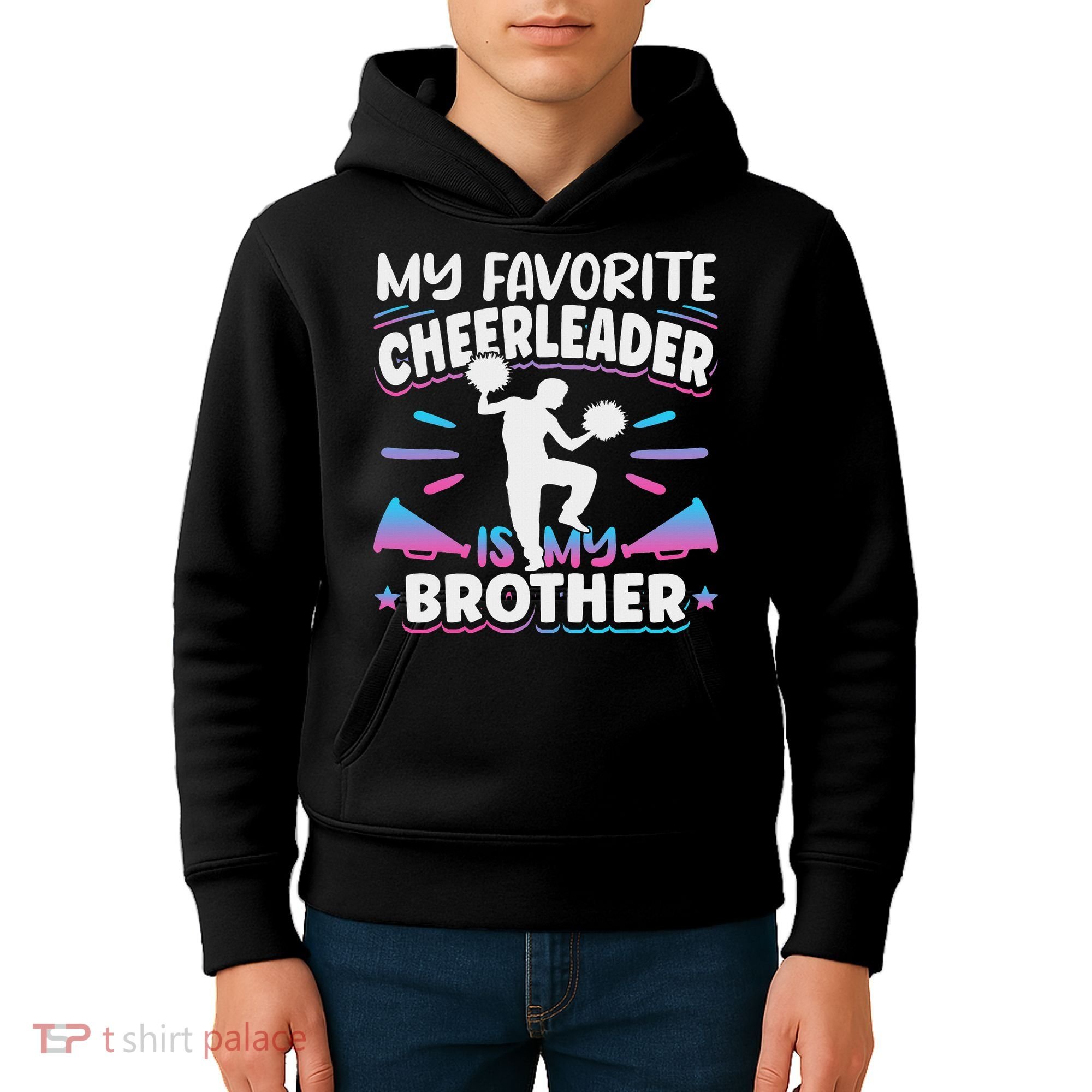 Cheerleading My Favorite Cheerleader Is My Brother Kids Hoodie
