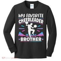 Cheerleading My Favorite Cheerleader Is My Brother Kids Long Sleeve Shirt thumb 0