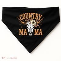 Country Mama Floral Skull Horns Star USA-Made Doggie Bandana thumb 0
