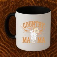 Country Mama Floral Skull Horns Star Coffee Mug thumb 2