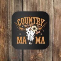Country Mama Floral Skull Horns Star Coaster thumb 0