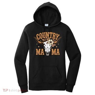 Country Mama Floral Skull Horns Star Women's Hoodie
