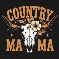 Country Mama Floral Skull Horns Star Women's Hoodie thumb 2