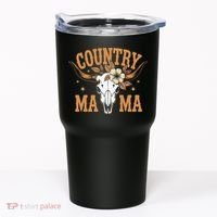 Country Mama Floral Skull Horns Star Tumbler thumb 0