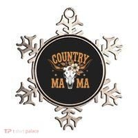 Country Mama Floral Skull Horns Star Ornament thumb 0