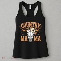 Country Mama Floral Skull Horns Star Women's Tank Top thumb 3