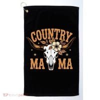 Country Mama Floral Skull Horns Star Golf Towel thumb 0
