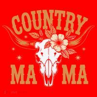 Country Mama Floral Skull Horns Star Santa Hat thumb 1