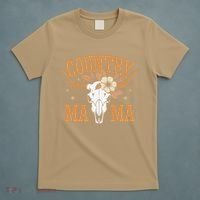 Country Mama Floral Skull Horns Star T-Shirt thumb 5