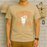 Country Mama Floral Skull Horns Star T-Shirt thumb 6
