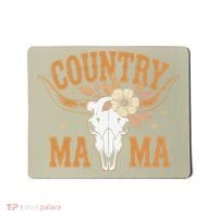 Country Mama Floral Skull Horns Star Mousepad thumb 0