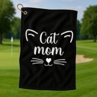 Cat Mom Funny Owner Graphic Golf Towel thumb 1