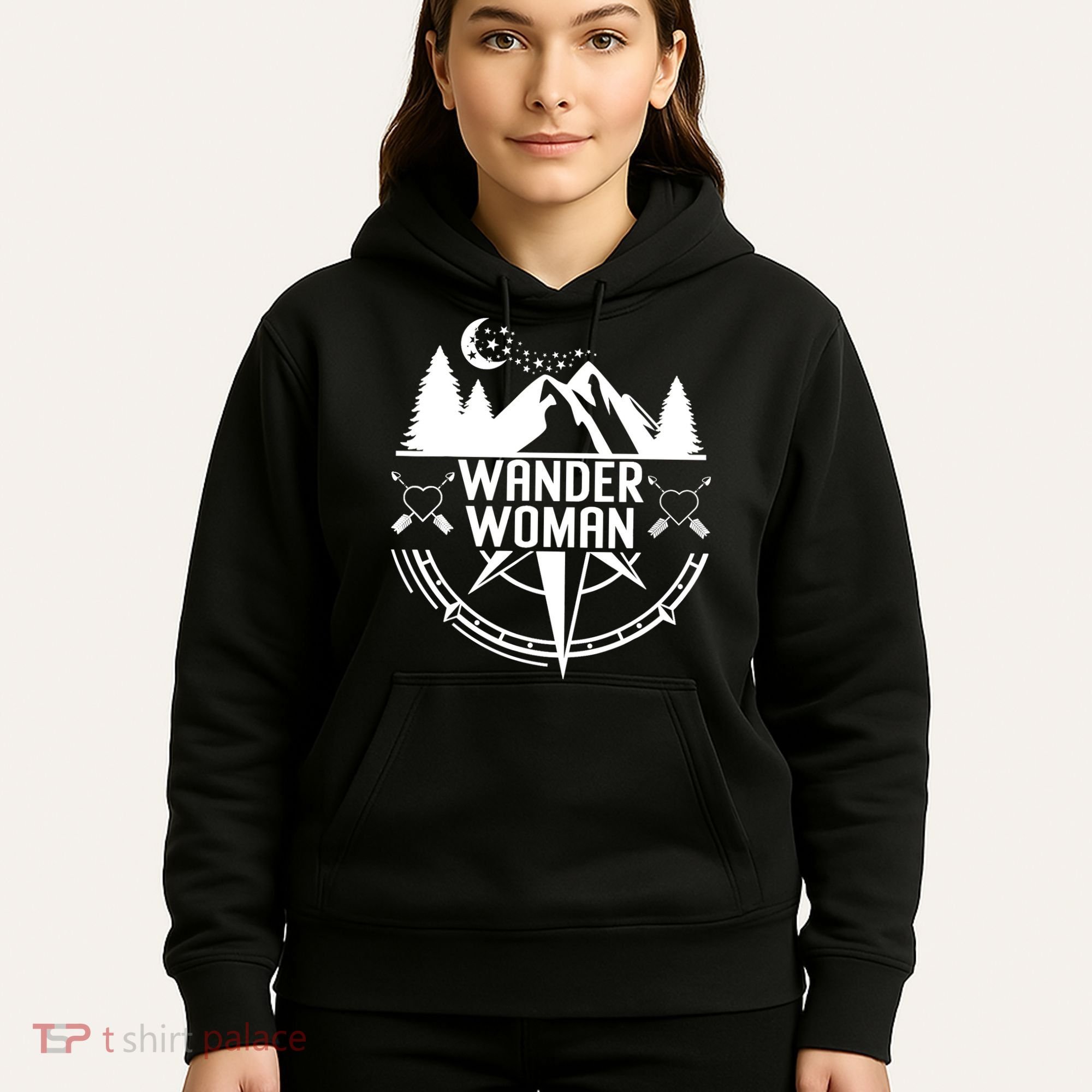 Compass Mountain For Wo,Wander Woman Hiking Hoodie