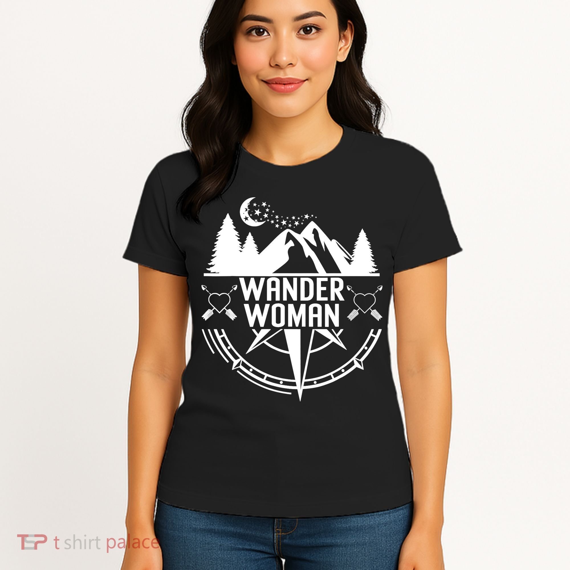 Compass Mountain For Wo,Wander Woman Hiking Women's T-Shirt