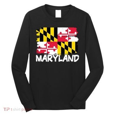 Cool Maryland Flag Long Sleeve Shirt