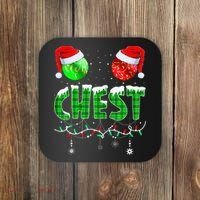 Chestnuts Matching Family Funny Chest Nuts Christmas Couples Coaster thumb 0