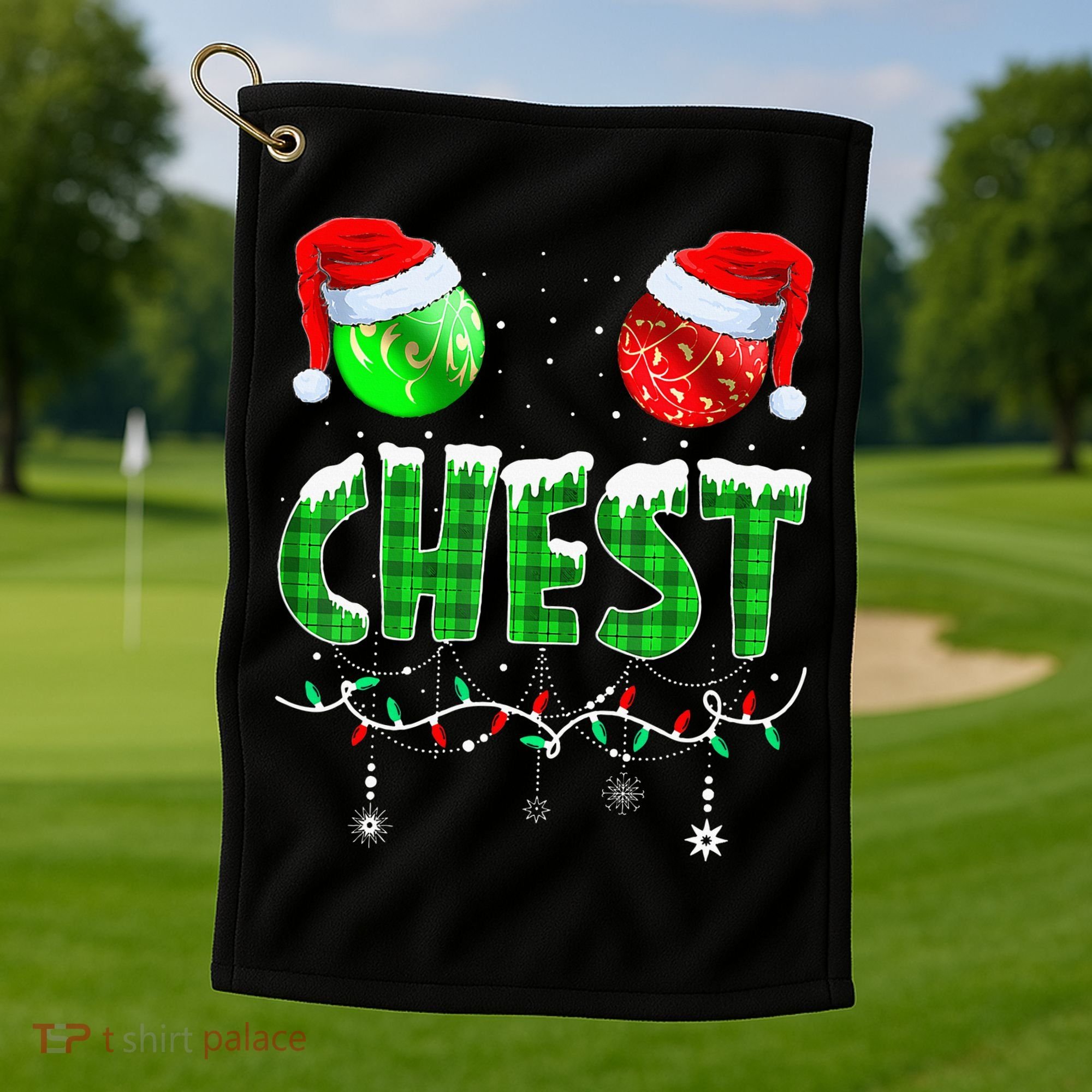 Chestnuts Matching Family Funny Chest Nuts Christmas Couples Golf Towel