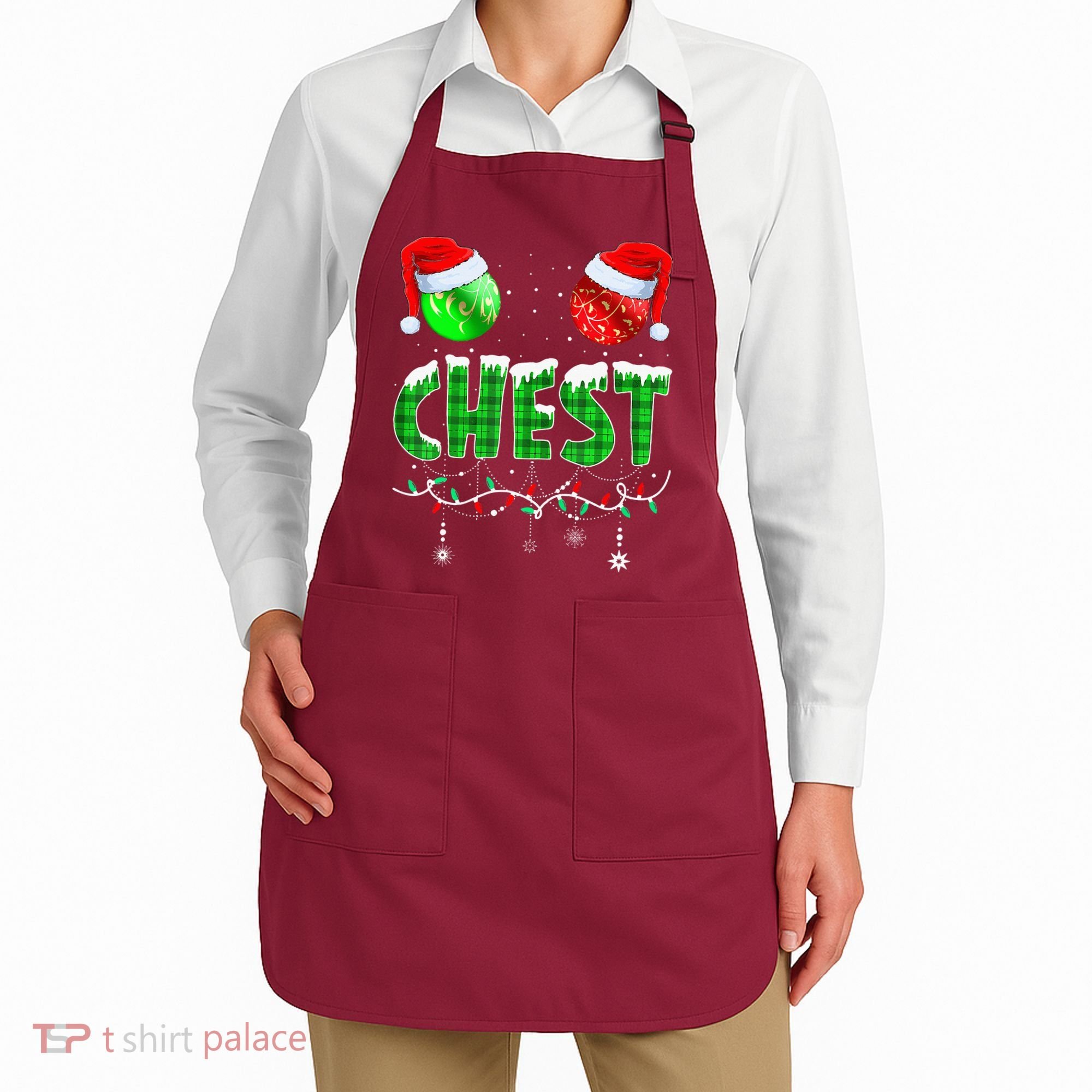 Chestnuts Matching Family Funny Chest Nuts Christmas Couples Apron