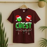 Chestnuts Matching Family Funny Chest Nuts Christmas Couples T-Shirt thumb 2