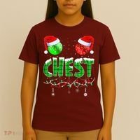 Chestnuts Matching Family Funny Chest Nuts Christmas Couples T-Shirt thumb 4