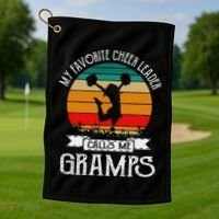 Cheerleading My Favorite Cheerleader Calls Me Gramps Golf Towel thumb 1