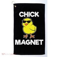 Chick Magne Funny Easter Cool Chick Golf Towel thumb 0