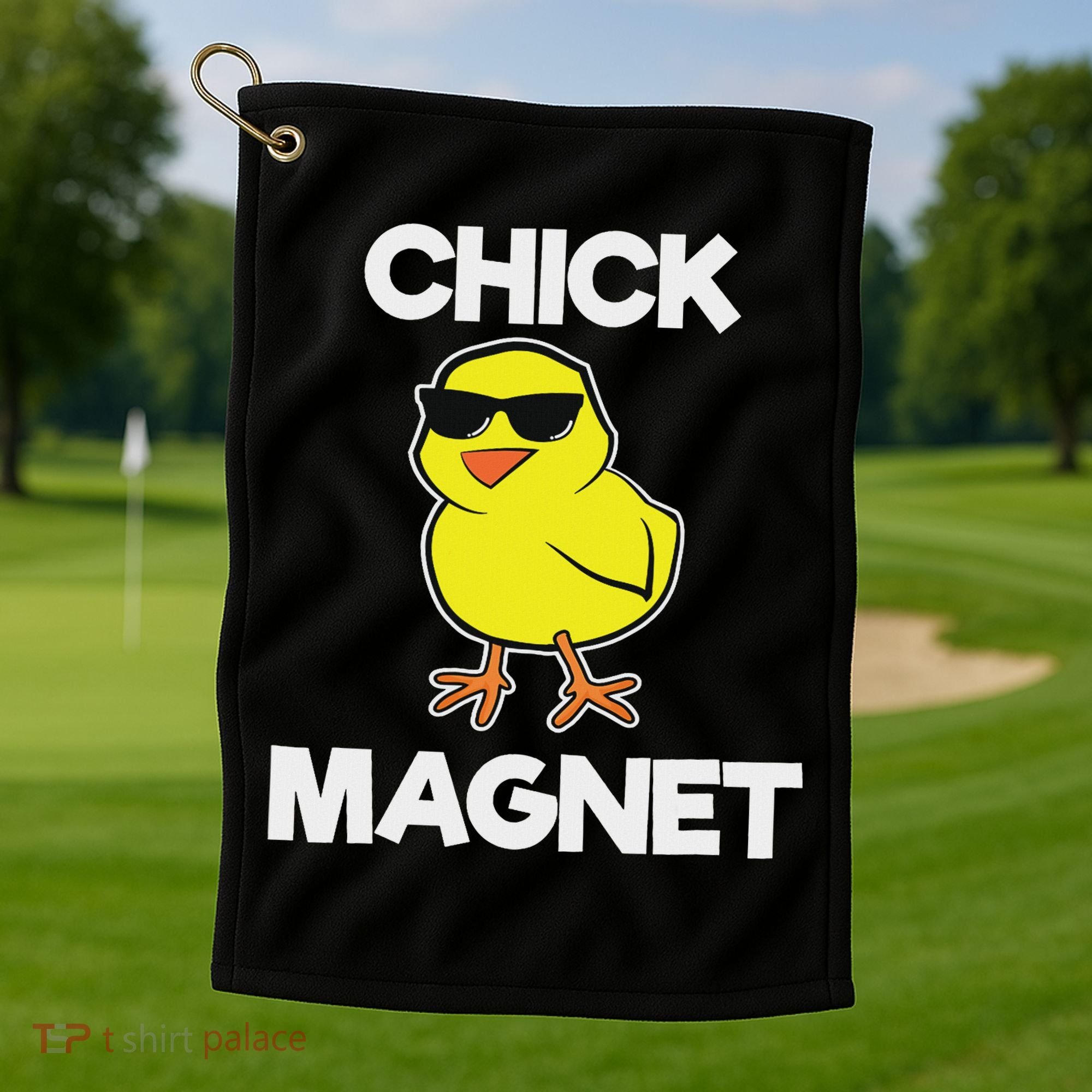 Chick Magne Funny Easter Cool Chick Golf Towel