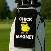 Chick Magne Funny Easter Cool Chick Golf Towel thumb 2
