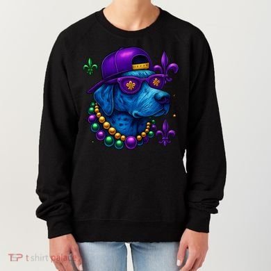 Cool Mardi Gras Purple Spade Dog Women's Sweatshirt