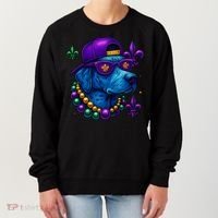 Cool Mardi Gras Purple Spade Dog Women's Sweatshirt thumb 0