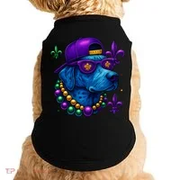 Cool Mardi Gras Purple Spade Dog Doggie Tank thumb 0