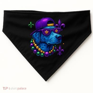 Cool Mardi Gras Purple Spade Dog USA-Made Doggie Bandana