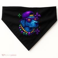 Cool Mardi Gras Purple Spade Dog USA-Made Doggie Bandana thumb 0