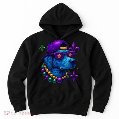 Cool Mardi Gras Purple Spade Dog Hoodie