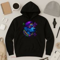 Cool Mardi Gras Purple Spade Dog Hoodie thumb 3