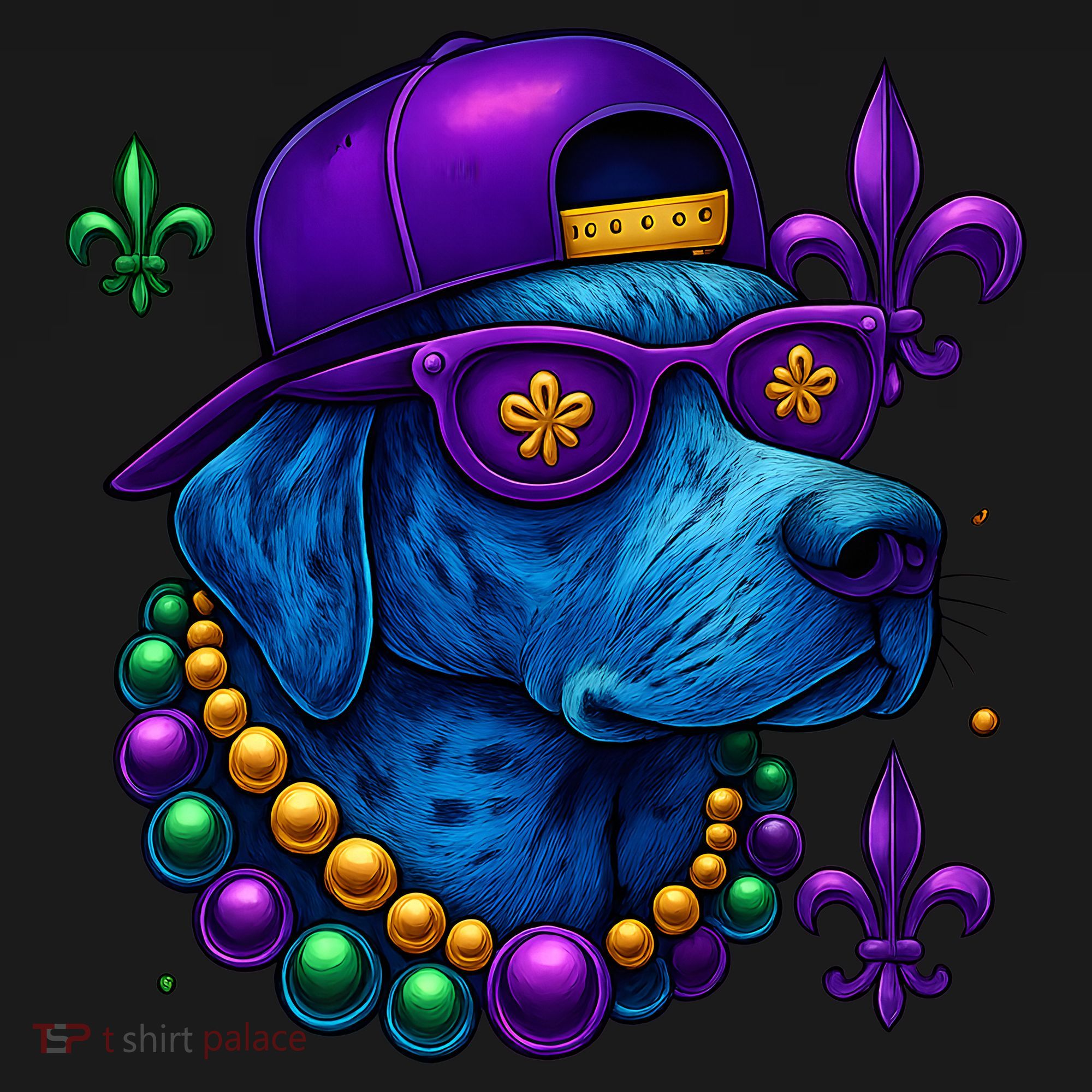 Cool Mardi Gras Purple Spade Dog Hoodie