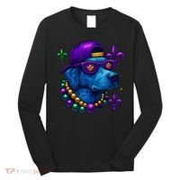 Cool Mardi Gras Purple Spade Dog Long Sleeve Shirt thumb 0