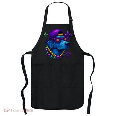 Cool Mardi Gras Purple Spade Dog Apron