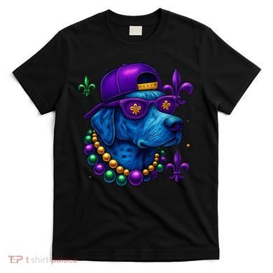 Cool Mardi Gras Purple Spade Dog T-Shirt