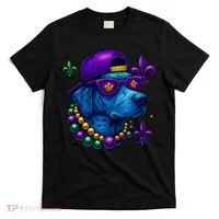 Cool Mardi Gras Purple Spade Dog T-Shirt thumb 0