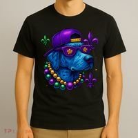 Cool Mardi Gras Purple Spade Dog T-Shirt thumb 3