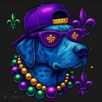 Cool Mardi Gras Purple Spade Dog Bucket Hat thumb 4