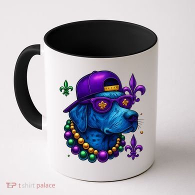 Cool Mardi Gras Purple Spade Dog Coffee Mug