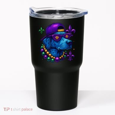 Cool Mardi Gras Purple Spade Dog Tumbler