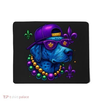 Cool Mardi Gras Purple Spade Dog Mousepad