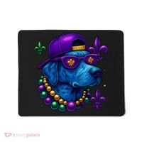 Cool Mardi Gras Purple Spade Dog Mousepad thumb 0