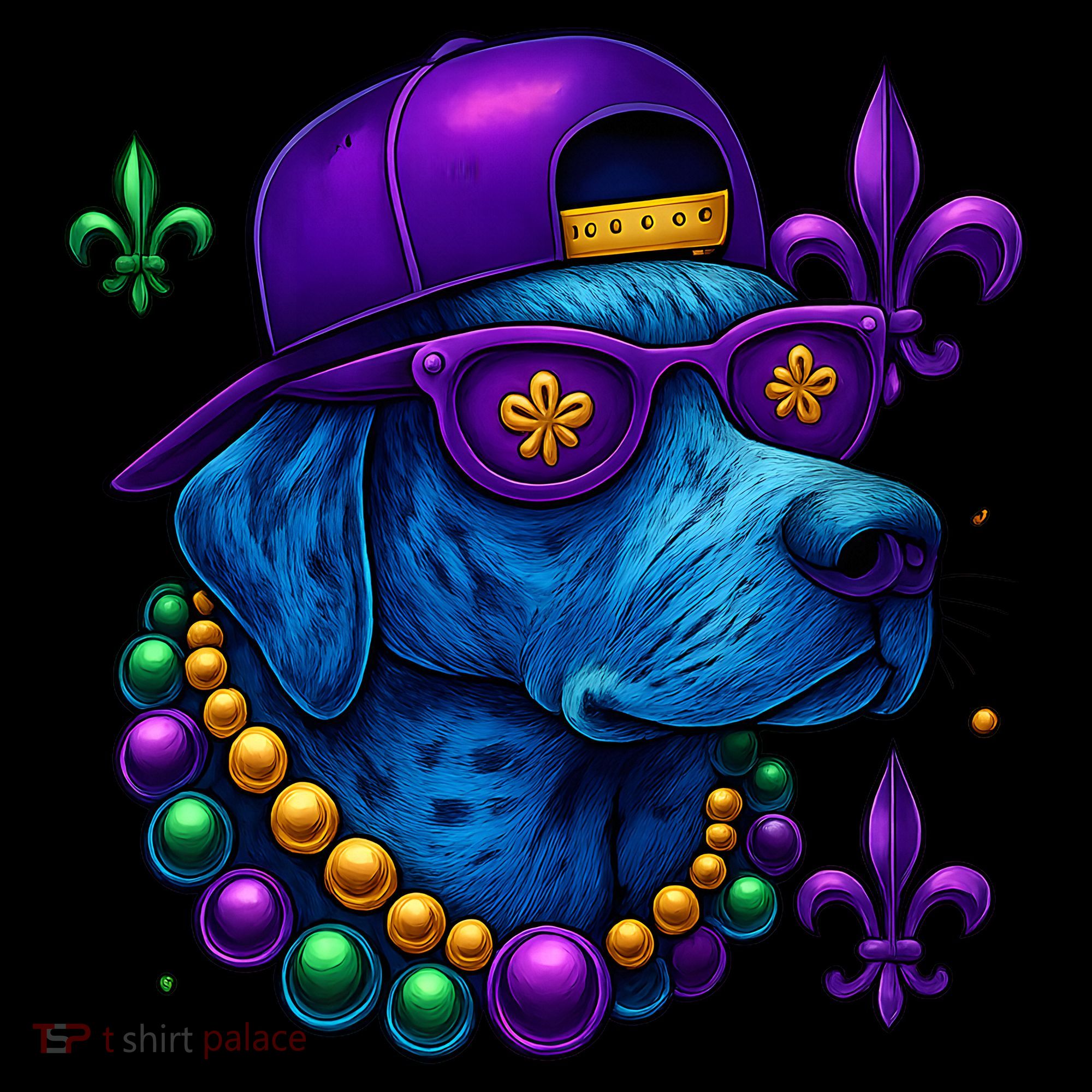 Cool Mardi Gras Purple Spade Dog Mousepad