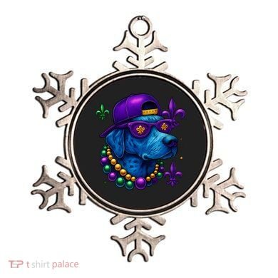 Cool Mardi Gras Purple Spade Dog Ornament