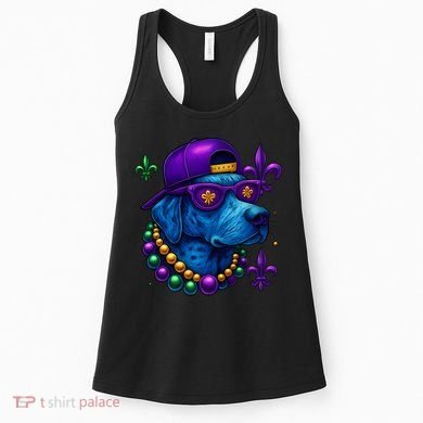 Cool Mardi Gras Purple Spade Dog Women's Tank Top