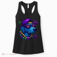 Cool Mardi Gras Purple Spade Dog Women's Tank Top thumb 0